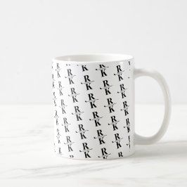 Minimalistisches Schwarz-Weiß-2-Buchstaben-Monogra Kaffeetasse