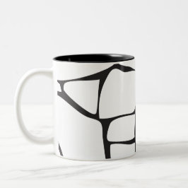 Minimalistisches Schwarz-Weiß-Abstraktes Steinmust Zweifarbige Tasse