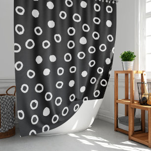 Minimalistisches Schwarz-Weiß-Bläschen-Muster Duschvorhang