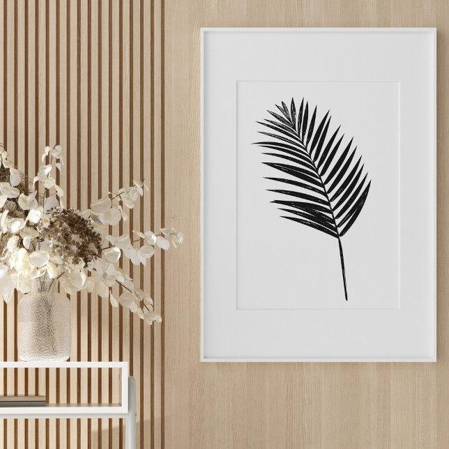 Minimalistisches Schwarz-Weiß-Botanisches Fern Zei Poster (Von Creator hochgeladen)