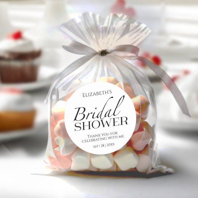 Minimalistisches Schwarz-Weiß-Brautparty vielen Da Runder Aufkleber (Von Creator hochgeladen)