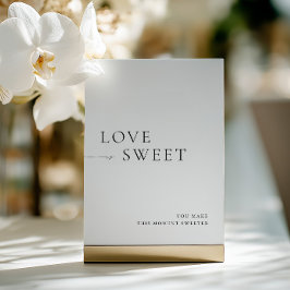 Minimalistisches Schwarz-Weiß-Dessertschild Einladung