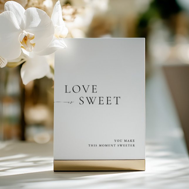 Minimalistisches Schwarz-Weiß-Dessertschild Einladung (Minimalist Black & White Dessert Table Sign)