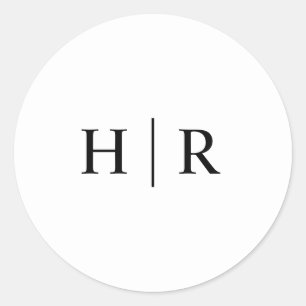 Minimalistisches Schwarz Weiß Elegantes Klassische Runder Aufkleber