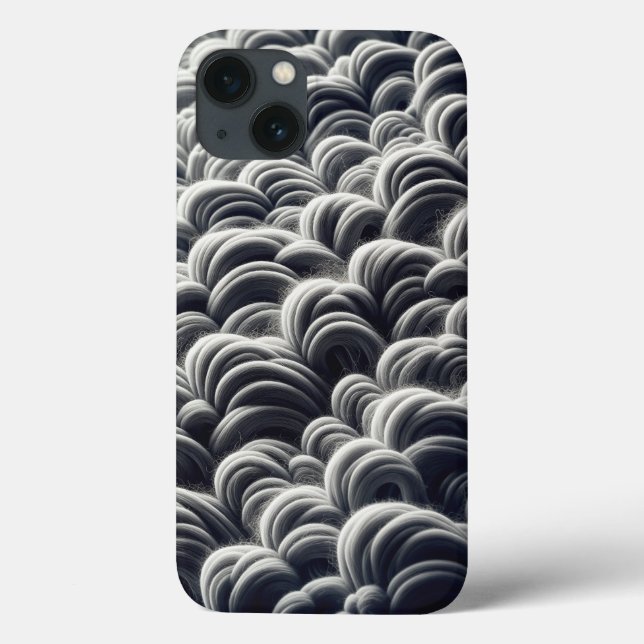 Minimalistisches Schwarz-Weiß-Faser-Flow-Handyhüll Case-Mate iPhone Hülle (Rückseite)