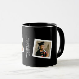Minimalistisches Schwarz-Weiß-Foto für Absolventen Tasse