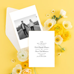 Minimalistisches Schwarz-Weiß-Foto Klassisches Skr Save The Date