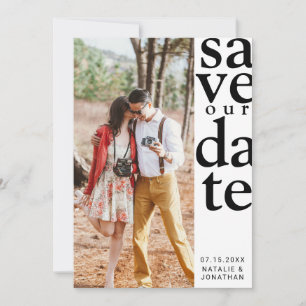 Minimalistisches Schwarz-Weiß-Foto Save The Date