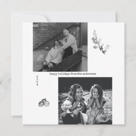 Minimalistisches Schwarz-Weiß-Foto Weihnachtsfest Feiertagskarte