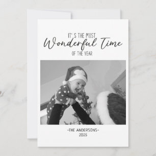 Minimalistisches Schwarz-Weiß-Foto Wunderschöne Ze Feiertagskarte