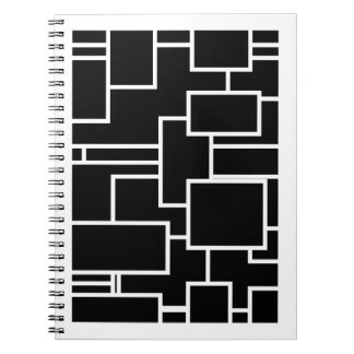 Minimalistisches Schwarz-Weiß-Geometrisches-Block- Notizblock