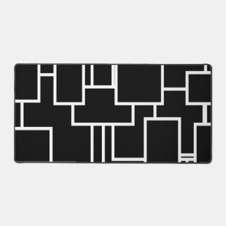 Minimalistisches Schwarz-Weiß-Geometrisches Blockm Schreibtischunterlage