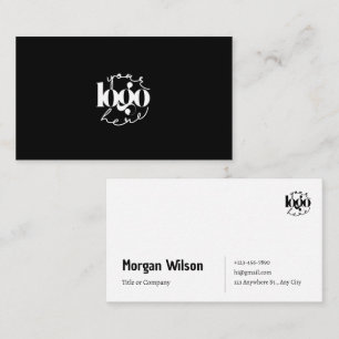 Minimalistisches Schwarz-Weiß-Geschäftslogo Visitenkarte