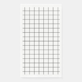 Minimalistisches Schwarz-Weiß-Gitter Serviette