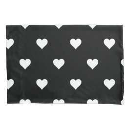 Minimalistisches Schwarz-Weiß-Herzmuster Kissenbezug