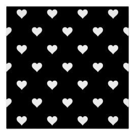 Minimalistisches Schwarz-Weiß-Herzmuster Poster