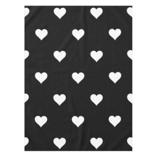 Minimalistisches Schwarz-Weiß-Herzmuster Tischdecke