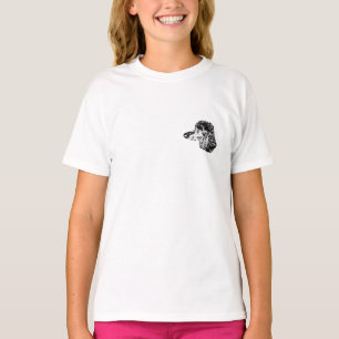 Minimalistisches Schwarz-Weiß-Hundporträt-T-Shirt T-Shirt