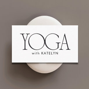 Minimalistisches Schwarz-Weiß-Kühnes Yoga Visitenkarte