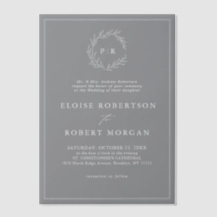 Minimalistisches Schwarz-Weiß-Leaf Moderne Hochzei