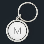 Minimalistisches Schwarz-weiß Letter Monogram Mode Schlüsselanhänger<br><div class="desc">Behalt mit diesem Schlüsselanhänger einen klassischen Stil auf deinem Accessoire.</div>