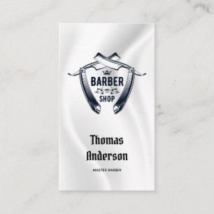 Minimalistisches Schwarz-Weiß-Logo Barbershop Mod Visitenkarte