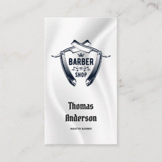 Minimalistisches Schwarz-Weiß-Logo Barbershop Mode Visitenkarte