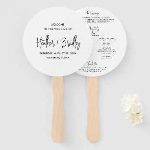 Minimalistisches Schwarz-Weiß-Modernes Hochzeitspr Fächer
