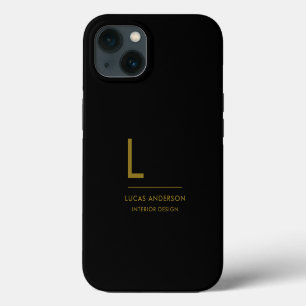 Minimalistisches Schwarz-Weiß-Modernes Monogramm C iPhone 13 Hülle