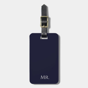 Minimalistisches Schwarz-Weiß-„Mr“-Modernes Reiseg Gepäckanhänger