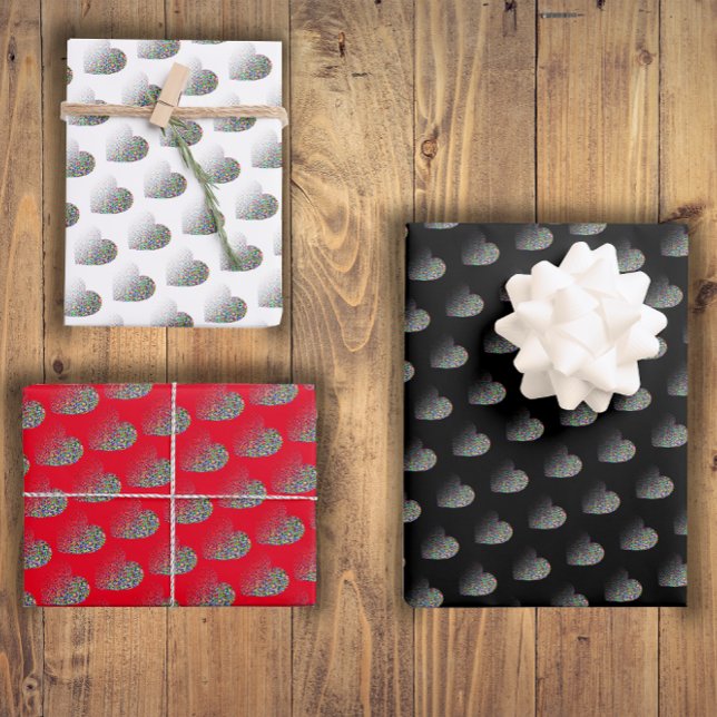 Minimalistisches Schwarz-Weiß-Muster Geschenkpapier Set (Von Creator hochgeladen)