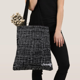 Minimalistisches Schwarz-Weiß-Muster Totbeutel
