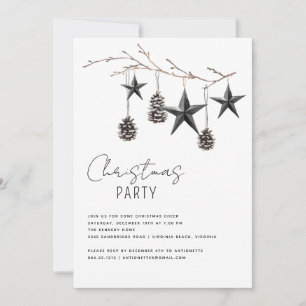 Minimalistisches Schwarz-Weiß-Party Einladung