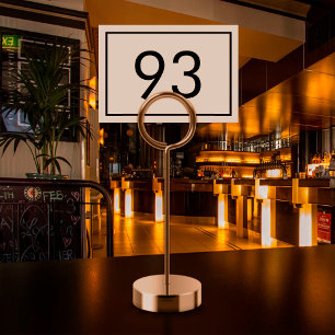 Minimalistisches Schwarz-Weiß-Rechteck-Restaurant Tischnummer