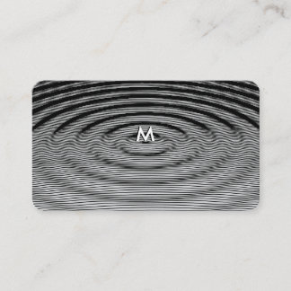 Minimalistisches Schwarz-Weiß-Ripple-Wellen-Muster Visitenkarte