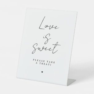 Minimalistisches Schwarz-Weiß-Schild für Dessert-T Sockelschild