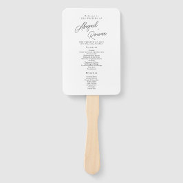 Minimalistisches Schwarz-Weiß-Script-Hochzeitsprog Fächer