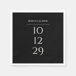 Minimalistisches Schwarz-Weiß-Sonderdatum Serviette