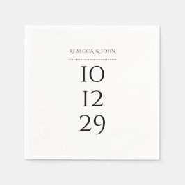 Minimalistisches Schwarz-Weiß-Sonderdatum Serviette