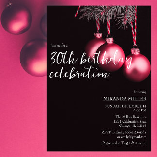 Minimalistisches Schwarz/Weiß Weihnachten Geburtst Einladung