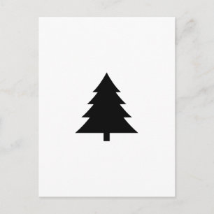 Minimalistisches Schwarz-Weiß-Weihnachtsbaum-Desig Postkarte