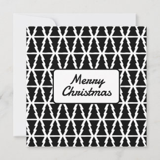 Minimalistisches Schwarz & Weiß Weihnachtsbaummust Einladung