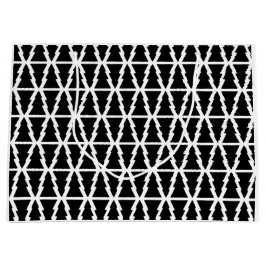 Minimalistisches Schwarz & Weiß Weihnachtsbaummust Große Geschenktüte