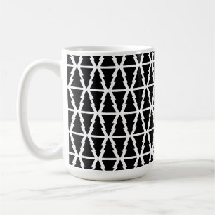 Minimalistisches Schwarz & Weiß Weihnachtsbaummust Kaffeetasse