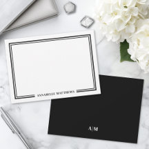 Minimalistisches Schwarz Weiß Zwei-Rahmen-Monogram