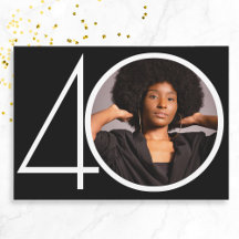 Minimalistisches Schwarz-weißes Foto 40. Geburtsta