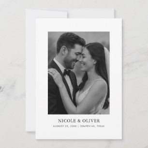 Minimalistisches Schwarz-weißes Foto   Typografie Save The Date
