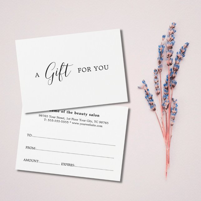 Minimalistisches Schwarz-weißes Geschenkgutachten (Von Creator hochgeladen)