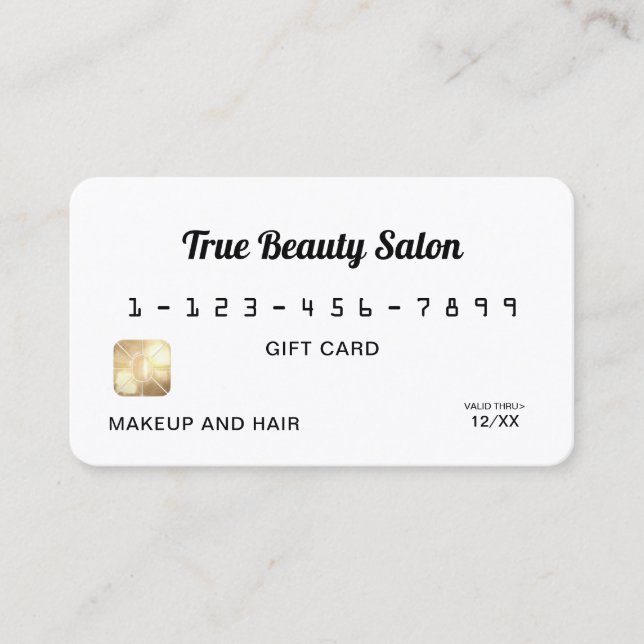 Minimalistisches Schwarz-weißes Skriptguthaben Visitenkarte (Vorderseite)