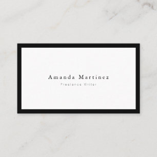 Minimalistisches Schwarz x Weiß Visitenkarte